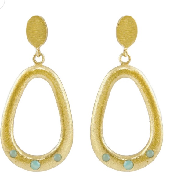 Accessories - Nikolina Gold Embellished Drop Earrings